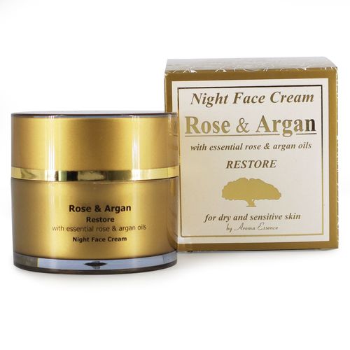 Photo Aroma Essense Night Face Cream Rose & Argan Restore