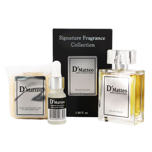 Photo Signature Fragrance Collection  D'Matteo  Barbers Fragrance Cologne Beard And Mustache Care Glycerin Cream Soap Beard And Mustache Care Oil For Growth And Shine